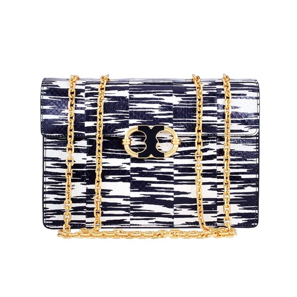 Tory Burch Handbags - Tory Burch Gemini Link Leather Snakeskin Bag